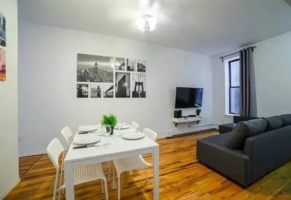 Bright living and dining room at 1634 Lexington Avenue
